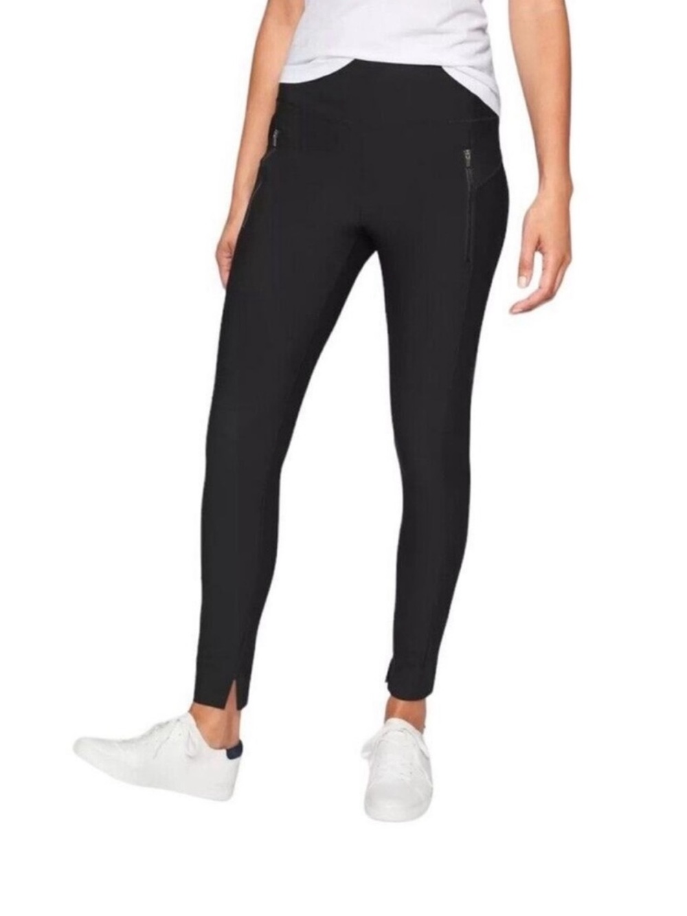 Athleta Stellar Tight Leggings Black High Rise Zip Pocket Women’s XSP - Picture 1 of 11